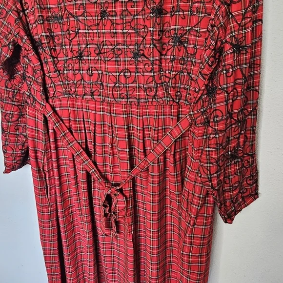 Country Wear‎ Clothing Company Red Black Vintage 90s Plaid Embroidered Size 20W - Picture 10 of 14